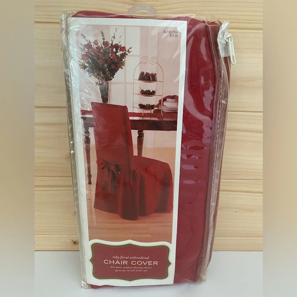 NEW Ruby Floral Embroidered Chair Cover Boho Chic Home Decor Accent Cottagecore